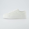 CUSHIONAIRE Women’s Tag Low top Canvas Sneaker +Memory Foam(White/White)