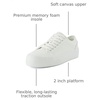 CUSHIONAIRE Women’s Tag Low top Canvas Sneaker +Memory Foam(White/White)
