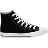 CUSHIONAIRE Women’s Vance high top Canvas Sneaker +Memory Foam(Black/White Zipper)