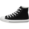 CUSHIONAIRE Women’s Vance high top Canvas Sneaker +Memory Foam(Black/White Zipper)