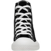 CUSHIONAIRE Women’s Vance high top Canvas Sneaker +Memory Foam(Black/White Zipper)