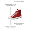 CUSHIONAIRE Women’s Vance high top Canvas Sneaker +Memory Foam(Red Zipper)