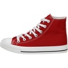 CUSHIONAIRE Women’s Vance high top Canvas Sneaker +Memory Foam(Red Zipper)