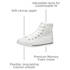 CUSHIONAIRE Women’s Vance high top Canvas Sneaker +Memory Foam(White Zipper)