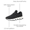 CUSHIONAIRE Women’s Zyler lace up Knit Sneaker +Memory Foam(Black)