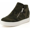 CUSHIONAIRE Hart Womens Casual Shoes with Dual Zippers- Lightweight Hidden Wedge Fashion Sneakers for Women(Camo Canvas)