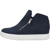 CUSHIONAIRE Hart Womens Casual Shoes with Dual Zippers- Lightweight Hidden Wedge Fashion Sneakers for Women(Navy)