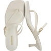 CUSHIONAIRE Madrid Kitten Heel Square Toe Women’s Sandals – Comfortable Dressy Strappy Heels Sandals for Women, Wide Widths Available(Cream)