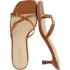 CUSHIONAIRE Milan Kitten Heels for Women, Strappy Heeled Sandals with Cushioned Footbed, Open Toe Slip On Dressy Sandal, Wide Widths Available(Whiskey)
