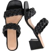 CUSHIONAIRE Onyx Braided Chunky Heels for Women with Block Heel and Memory Foam(Black)