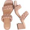 CUSHIONAIRE Onyx Braided Chunky Heels for Women with Block Heel and Memory Foam(Nude)