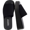 CUSHIONAIRE Pim Wedge Chunky Platform Womens Sandals with Firm Knit Upper & Memory Foam Summer Sandals for Women(Black Weave)