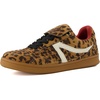 CUSHIONAIRE Women’s Astro Retro Sneaker, Lace-Up Design +Memory Foam, Wide Widths Available(Leopard Microsuede)