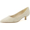 CUSHIONAIRE Women’s Bay Kitten Heel Dress Shoe +Memory Foam, Wide Widths Available(Beige)