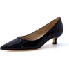 CUSHIONAIRE Women’s Bay Kitten Heel Dress Shoe +Memory Foam, Wide Widths Available(Black Patent)