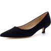 CUSHIONAIRE Women’s Bay Kitten Heel Dress Shoe +Memory Foam, Wide Widths Available(Microsuede Black)