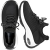 CUSHIONAIRE Women’s Blaze Stretch Knit Slip on lace Sneaker +Memory Foam & LiteSole Technology(Black/White)