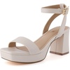 CUSHIONAIRE Women’s Cherry platform dress sandal +Memory Foam and Wide Widths Available(Ivory)