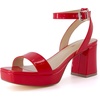 CUSHIONAIRE Women’s Cherry platform dress sandal +Memory Foam and Wide Widths Available(Red Patent)