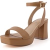 CUSHIONAIRE Women’s Cherry platform dress sandal +Memory Foam and Wide Widths Available(Tan)