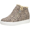 CUSHIONAIRE Women’s Heaven Hidden Wedge Faux Shearling Sneaker +Memory Foam(Spotted Cheetah)