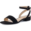 CUSHIONAIRE Women’s Nila one band low block heel sandal +Wide Widths Available(Black)