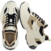 CUSHIONAIRE Women’s Strike Chunky Sneaker +Memory Foam, Wide Widths Available(Beige/Black)