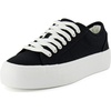 CUSHIONAIRE Women’s Tag Low top Canvas Sneaker +Memory Foam(Black Canvas)
