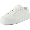 CUSHIONAIRE Women’s Tag Low top Canvas Sneaker +Memory Foam(White/White)