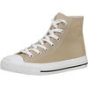 CUSHIONAIRE Women’s Vance high top Canvas Sneaker +Memory Foam(Beige Zipper)