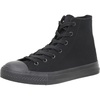 CUSHIONAIRE Women’s Vance high top Canvas Sneaker +Memory Foam(Black/Black Zipper)