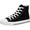 CUSHIONAIRE Women’s Vance high top Canvas Sneaker +Memory Foam(Black/White Zipper)