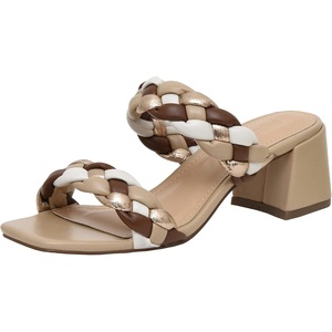 CUSHIONAIRE Onyx Braided Chunky Heels for Women with Block Heel and Memory Foam(Tan Multi)