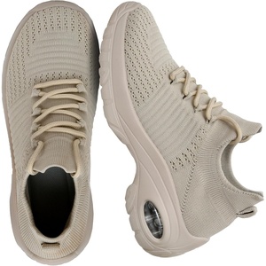 CUSHIONAIRE Women’s Blaze Stretch Knit Slip on lace Sneaker +Memory Foam & LiteSole Technology(Taupe)