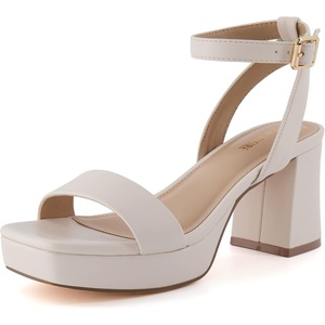 CUSHIONAIRE Women’s Cherry platform dress sandal +Memory Foam and Wide Widths Available(Ivory)
