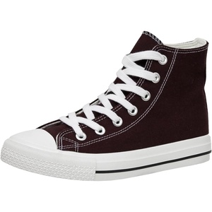 CUSHIONAIRE Women’s Vance high top Canvas Sneaker +Memory Foam(Choc Brown)