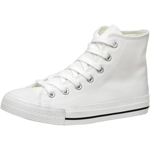 CUSHIONAIRE Women’s Vance high top Canvas Sneaker +Memory Foam(White Zipper)