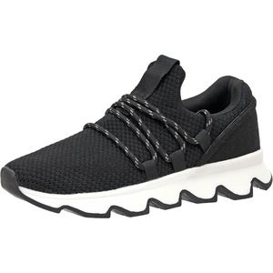 CUSHIONAIRE Women’s Zyler lace up Knit Sneaker +Memory Foam(Black)