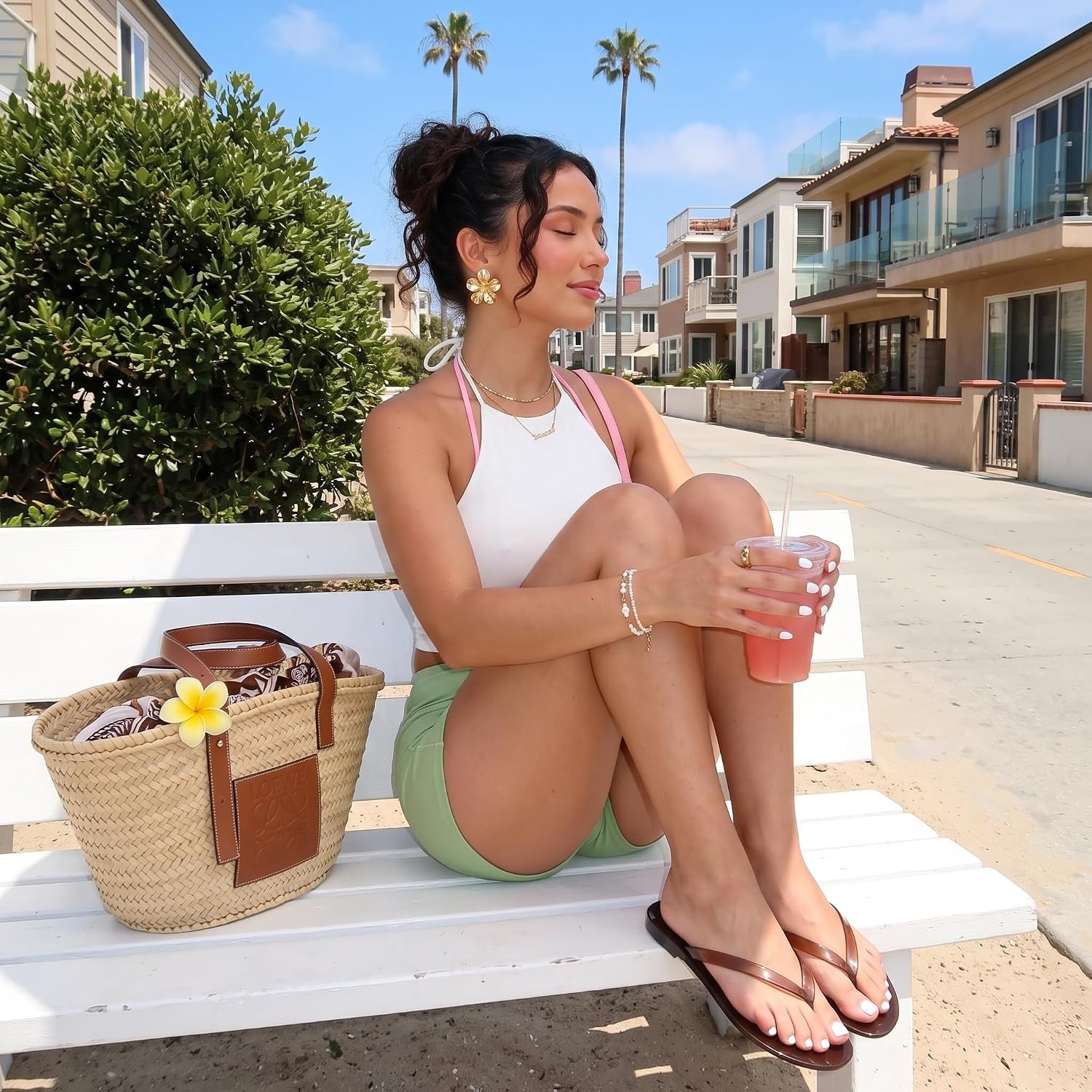 image:imageCUSHIONAIRE Aqua Jelly Flip Flops for WomenChocolate