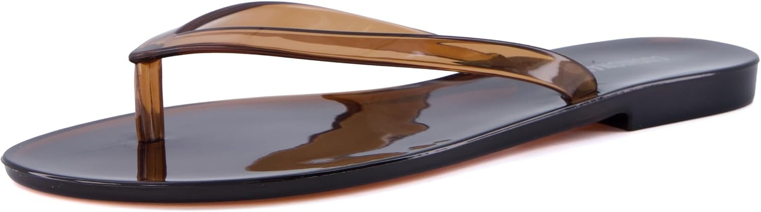 image:imageCUSHIONAIRE Aqua Jelly Flip Flops for WomenChocolate
