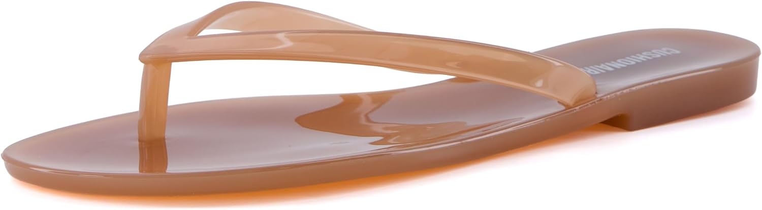 image:imageCUSHIONAIRE Aqua Jelly Flip Flops for WomenWhiskey