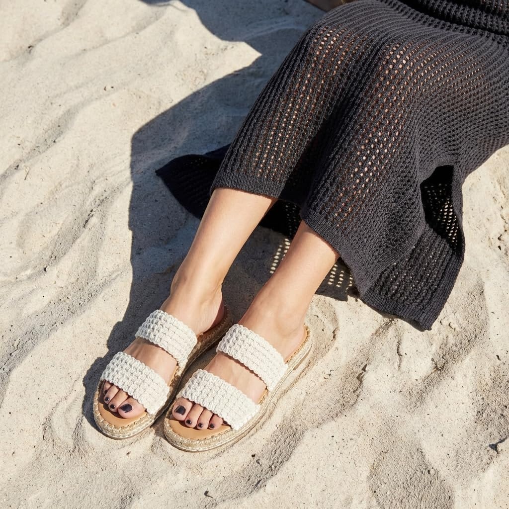 image:imageCUSHIONAIRE Bhendi Espadrilles Slide Sandals for Women with Cushion FootbedCream