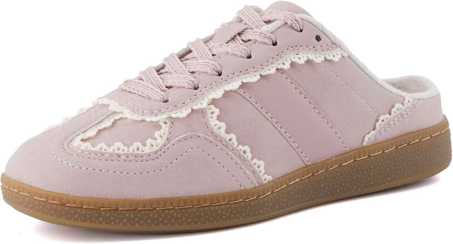image:imageCUSHIONAIRE Bria Kids Backless Lace up Fashion Sneakers Shoes for GirlsPink
