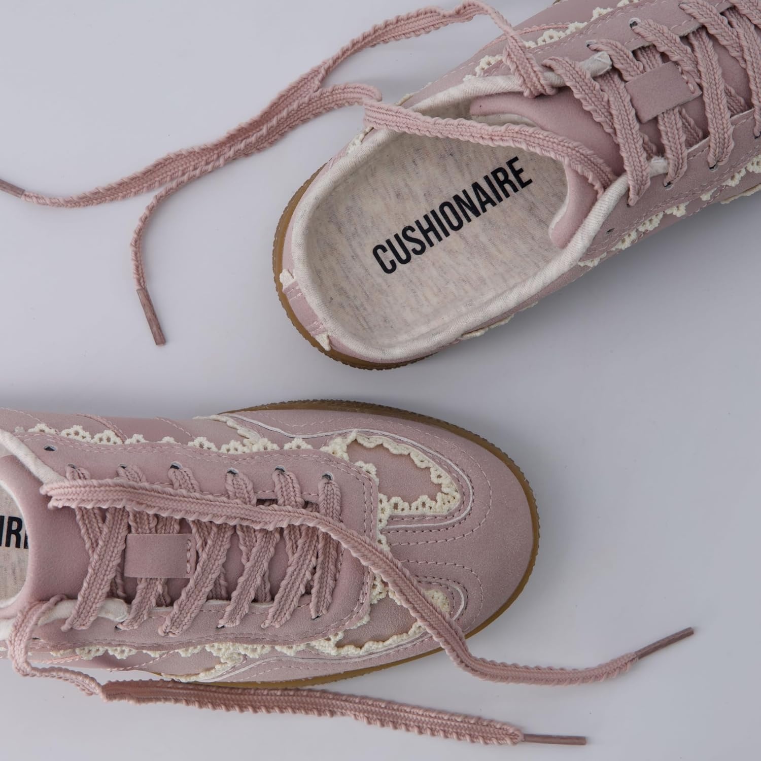 image:imageCUSHIONAIRE Bria Kids Backless Lace up Fashion Sneakers Shoes for GirlsPink