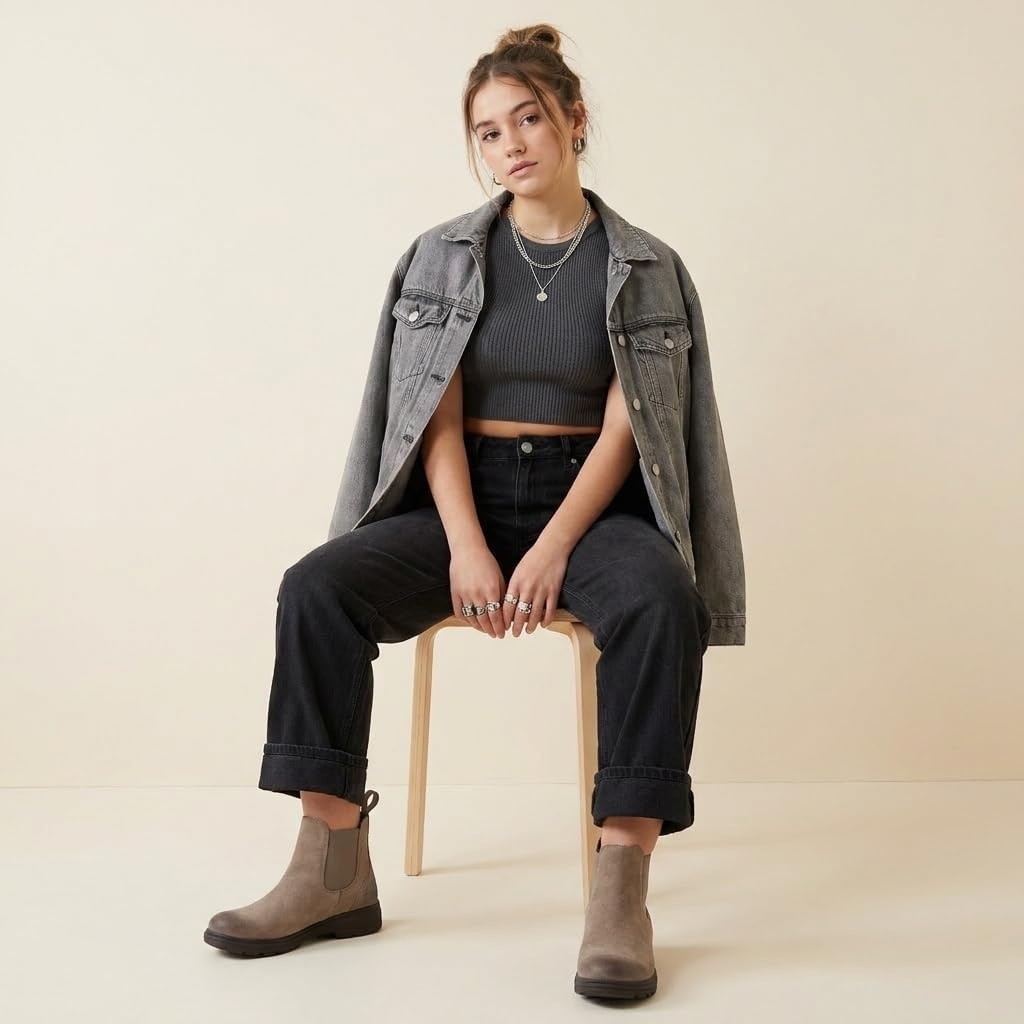 image:imageCUSHIONAIRE Britain Genuine Suede Chelsea Ankle Boots for WomenTaupe