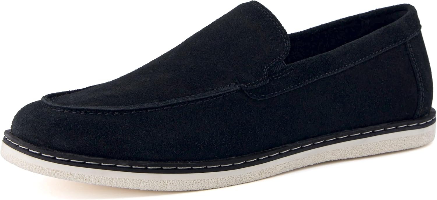 image:imageCUSHIONAIRE Caden Genuine Suede Penny Loafers for MenBlack