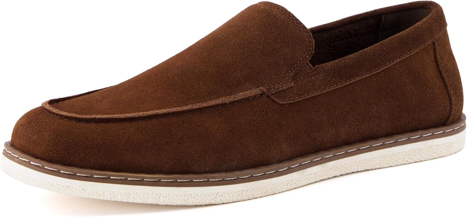 image:imageCUSHIONAIRE Caden Genuine Suede Penny Loafers for MenBrown