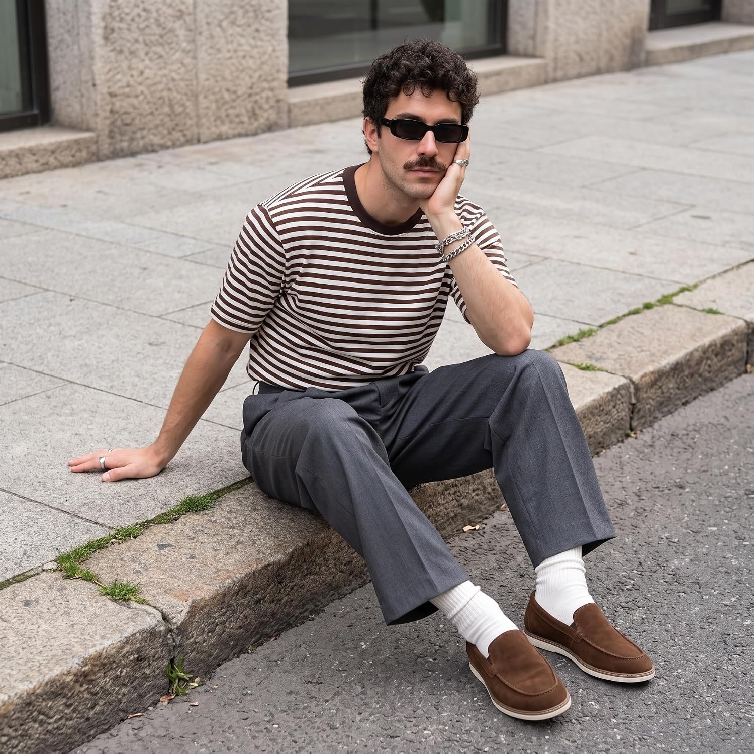 image:imageCUSHIONAIRE Caden Genuine Suede Penny Loafers for MenBrown