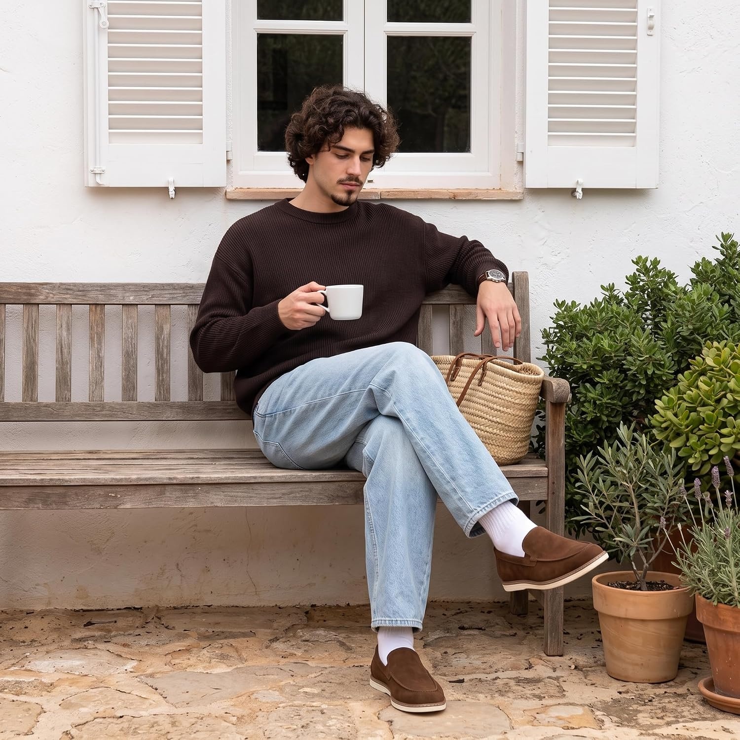 image:imageCUSHIONAIRE Caden Genuine Suede Penny Loafers for MenBrown