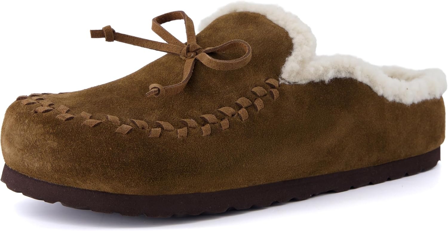 image:imageCUSHIONAIRE Creek Genuine Leather Suede Womens Slippers Casual House ShoesBrown